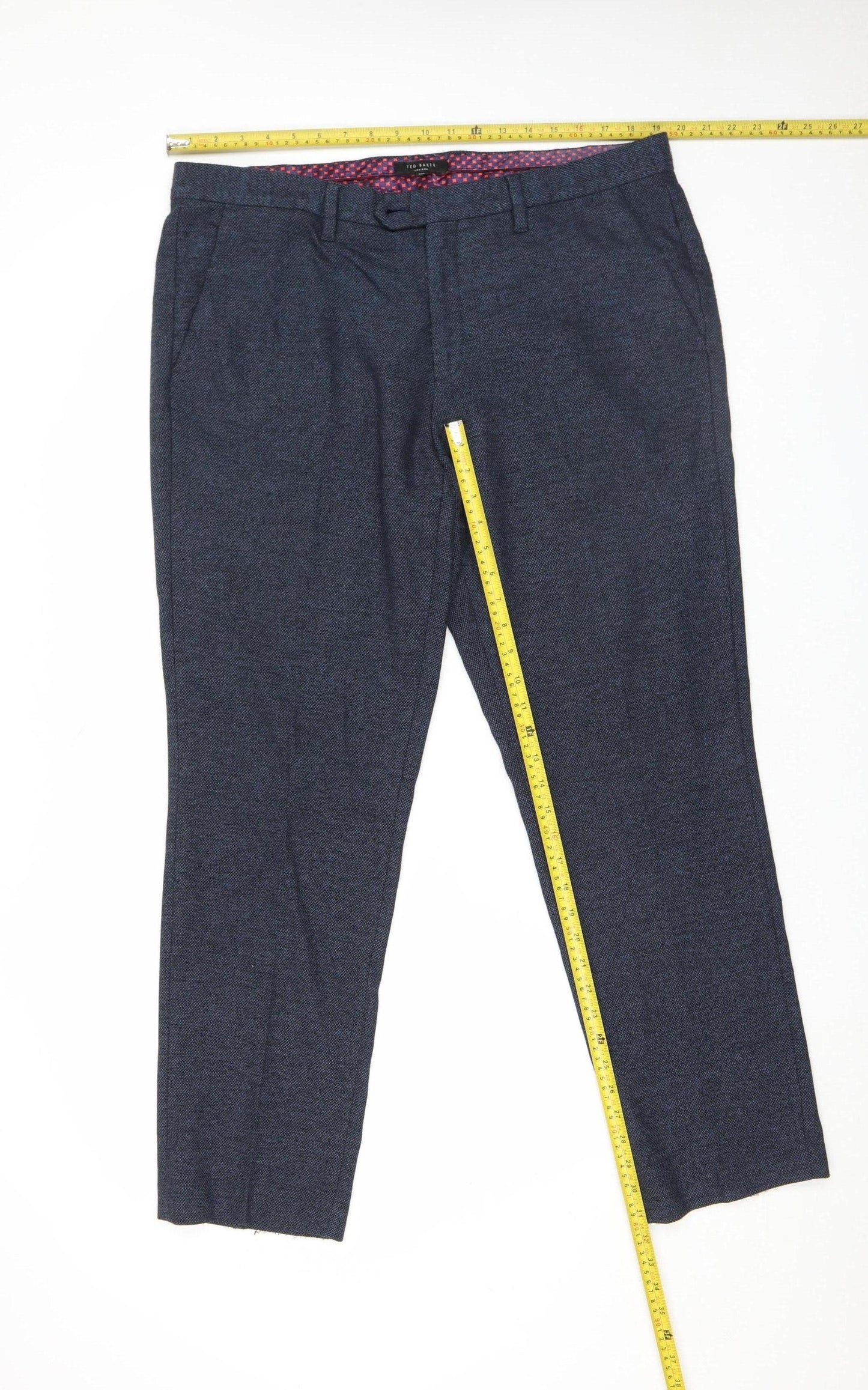 Ted Baker Men's Blue Slim Fit Wool Blend Chino Trousers 33W