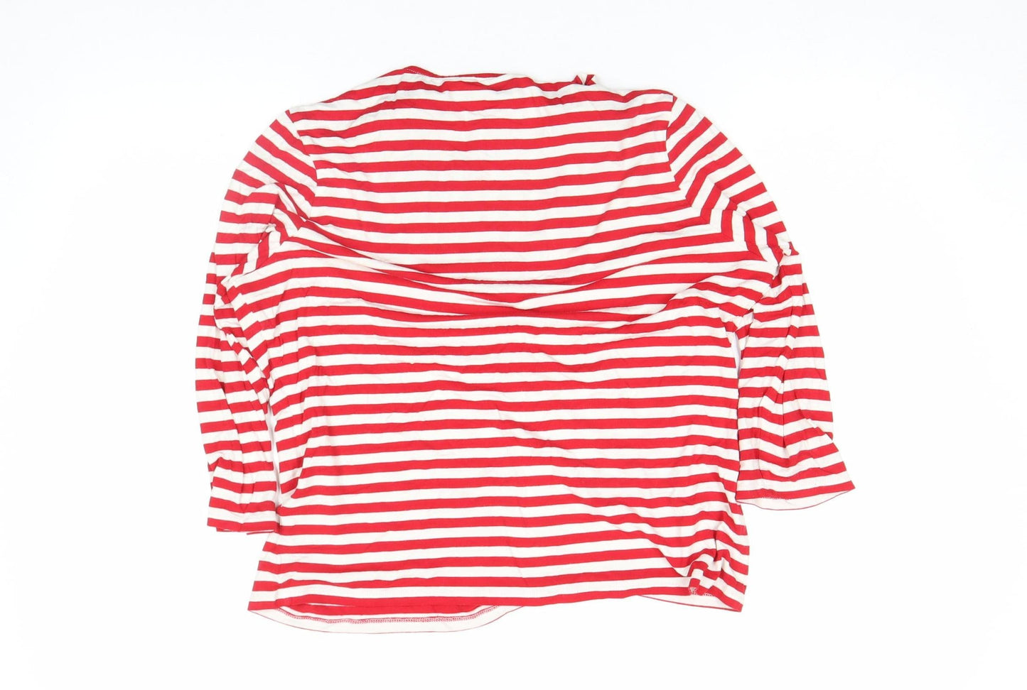 Phase Eight Women’s Red White Striped 3/4 Sleeve Scoop Neck Jersey Top Size 18