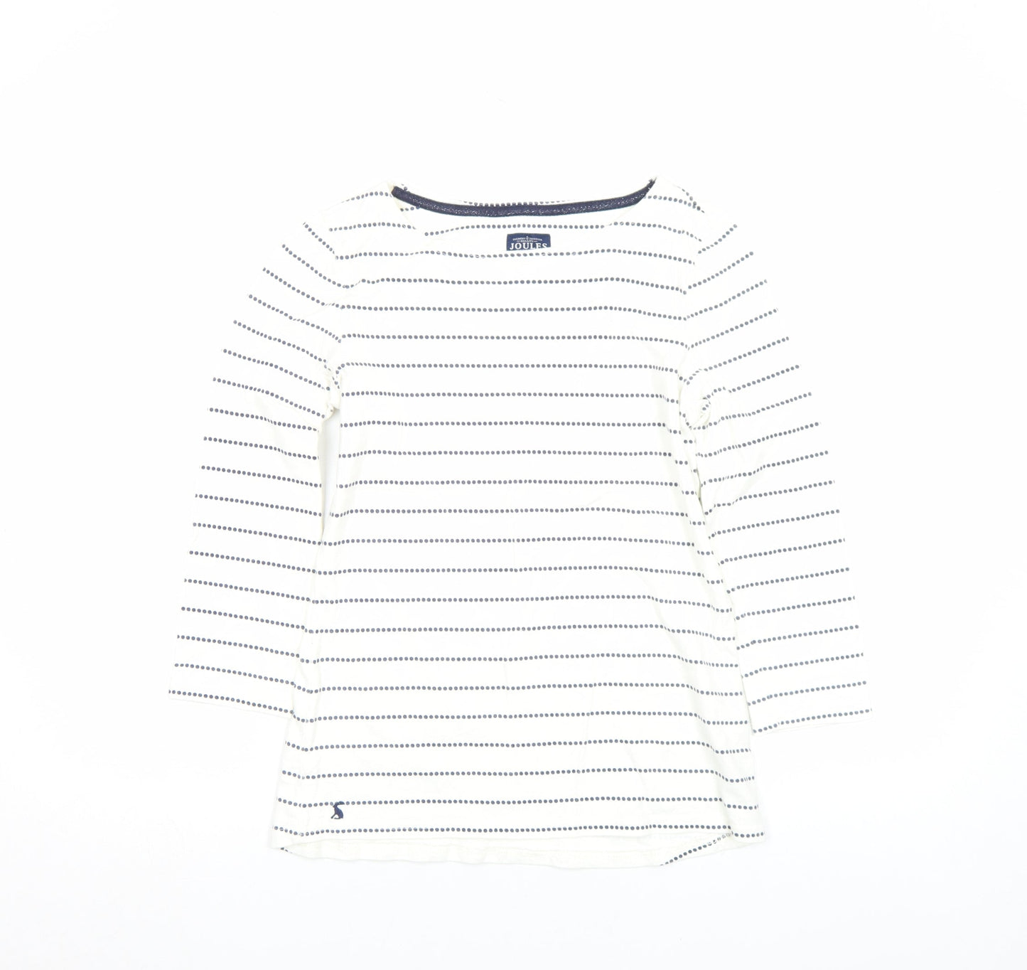 Womens UK Size 8 Joules White Cotton T-Shirt