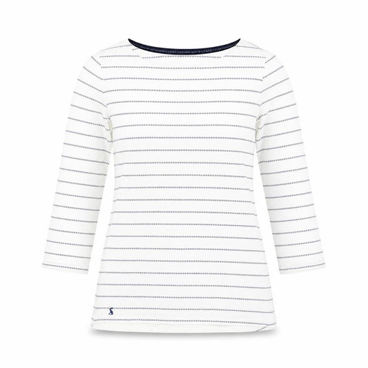 Womens UK Size 8 Joules White Cotton T-Shirt