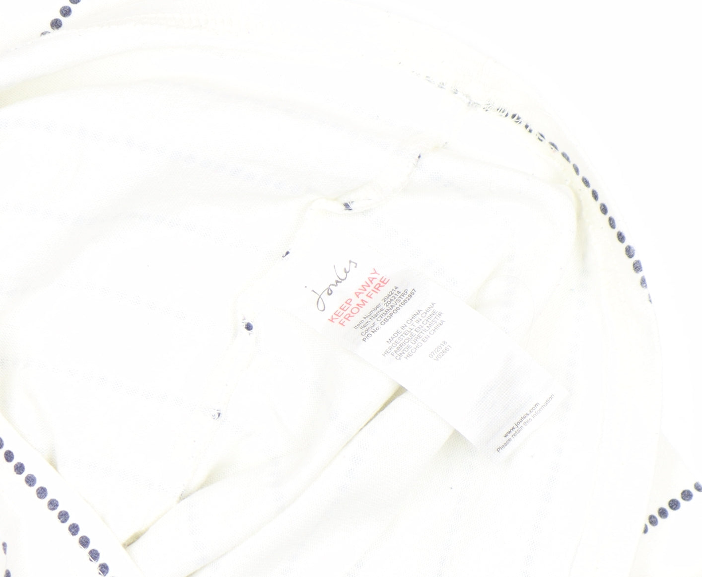 Womens UK Size 8 Joules White Cotton T-Shirt