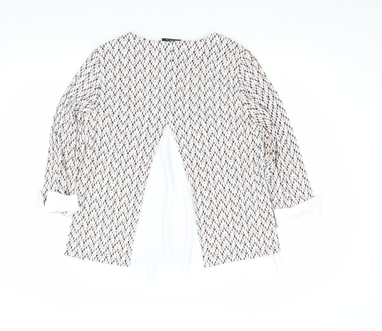 Wallis Womens Multicoloured Geometric Tunic Blouse UK 12 3/4 Sleeve