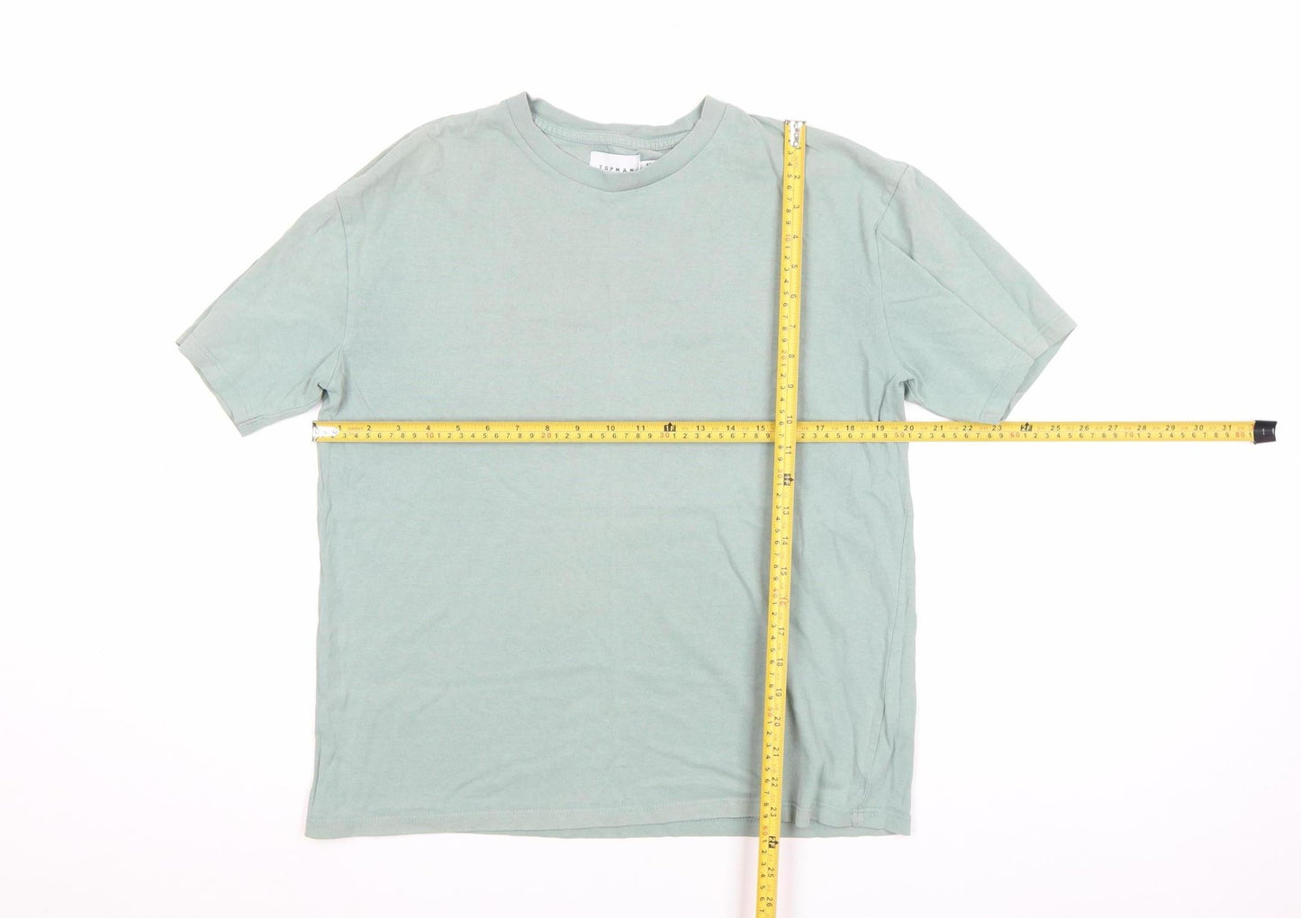 Topman Men's Green Cotton Short Sleeve Crew Neck T-Shirt Size S