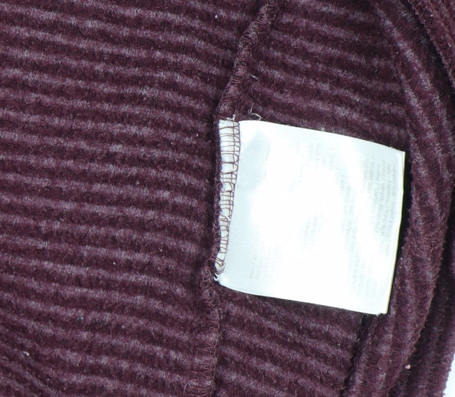 Regatta Mens Purple Striped Fleece Pullover 1/4 Zip Outdoor Top Size L