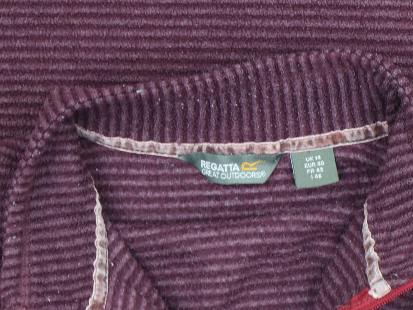 Regatta Mens Purple Striped Fleece Pullover 1/4 Zip Outdoor Top Size L