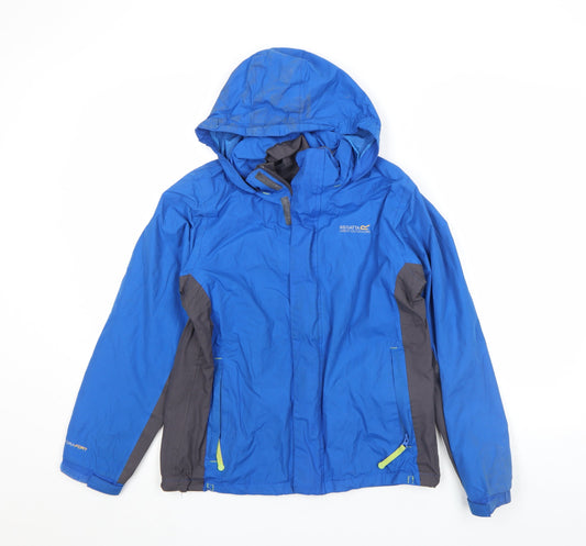 Regatta Boys Blue Waterproof Hooded Rain Jacket 11-12 Years