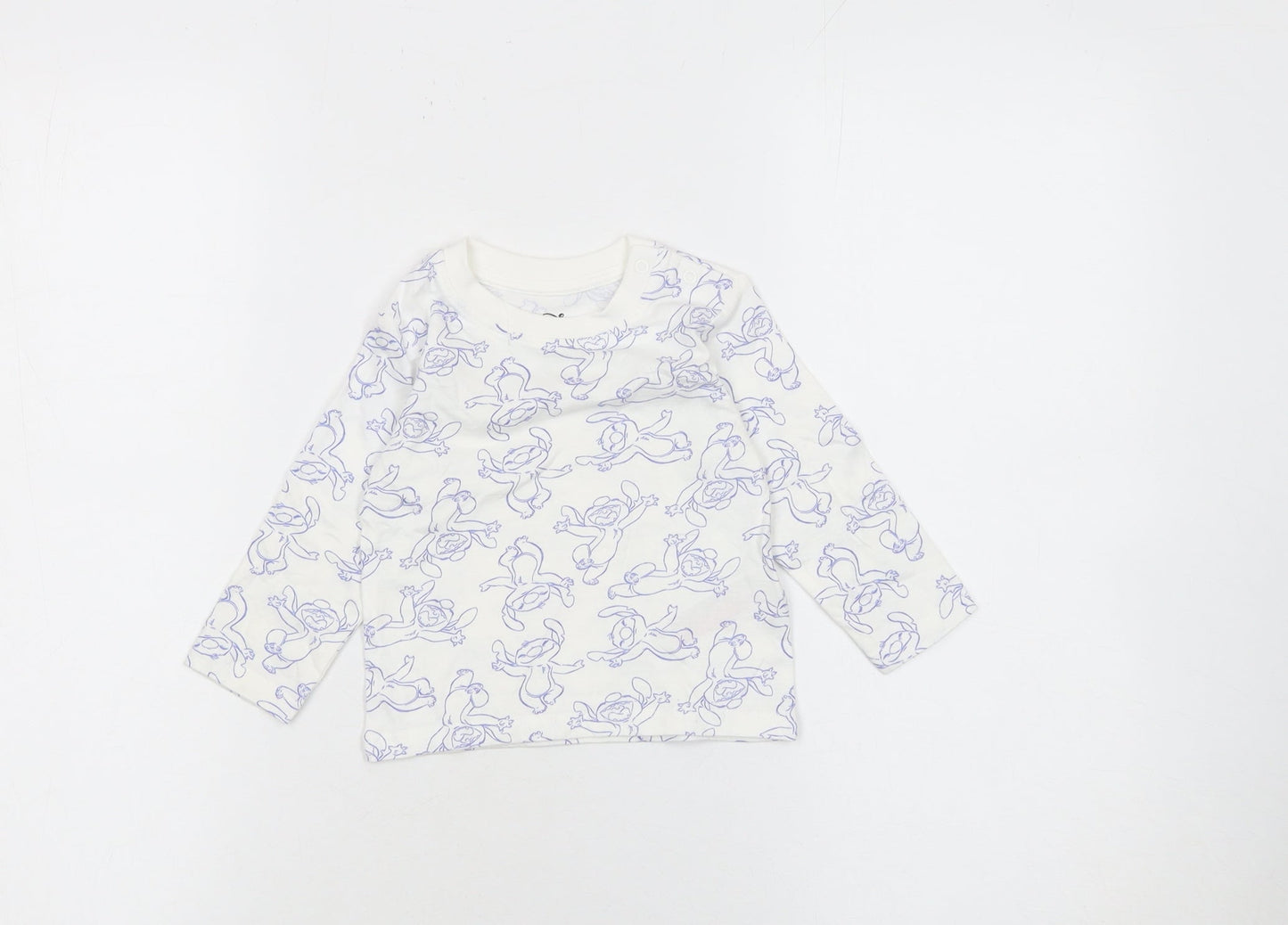 Primark Disney Bambi White Baby Long Sleeve Cotton T-Shirt 6-9 Months