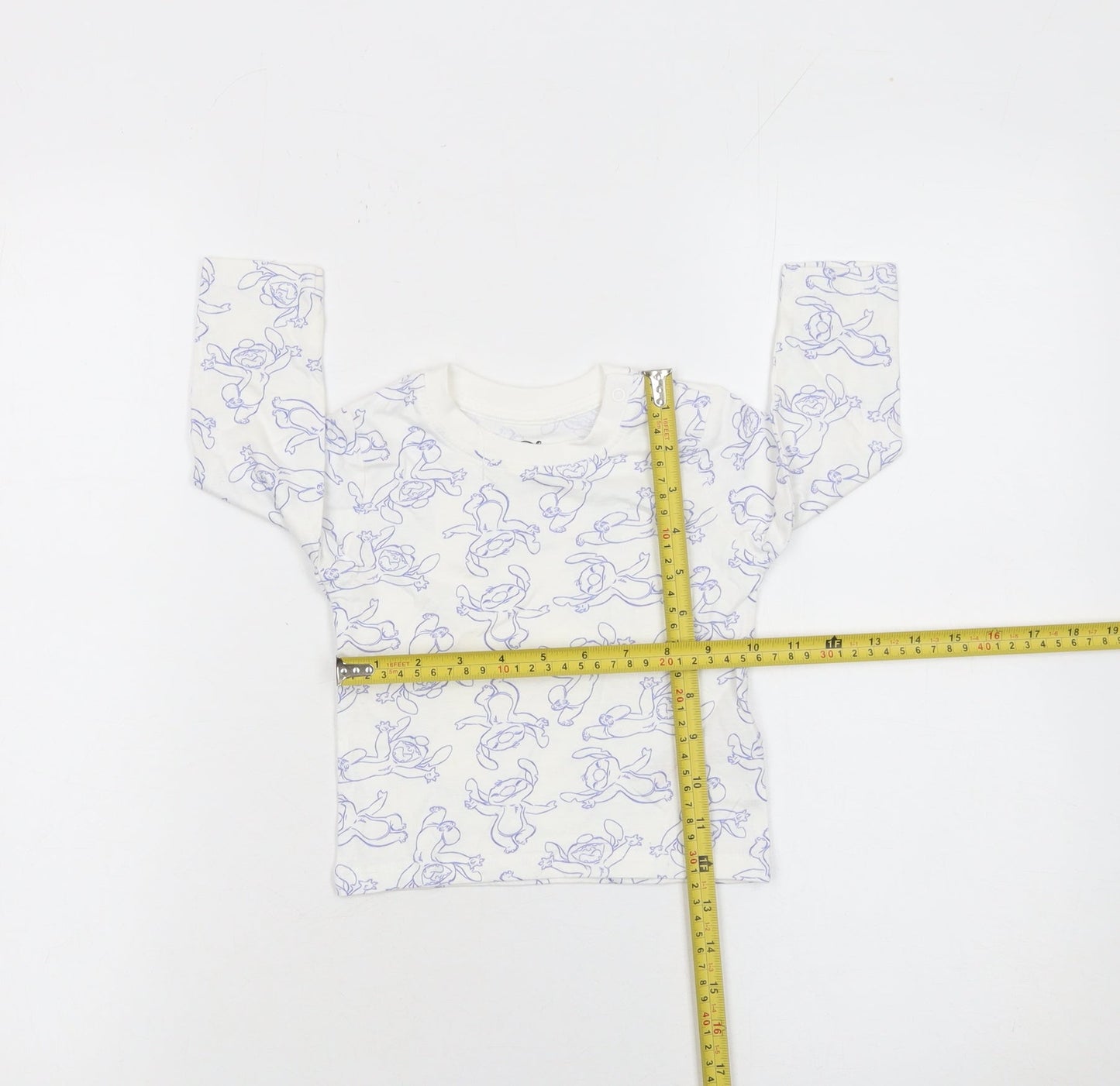 Primark Disney Bambi White Baby Long Sleeve Cotton T-Shirt 6-9 Months