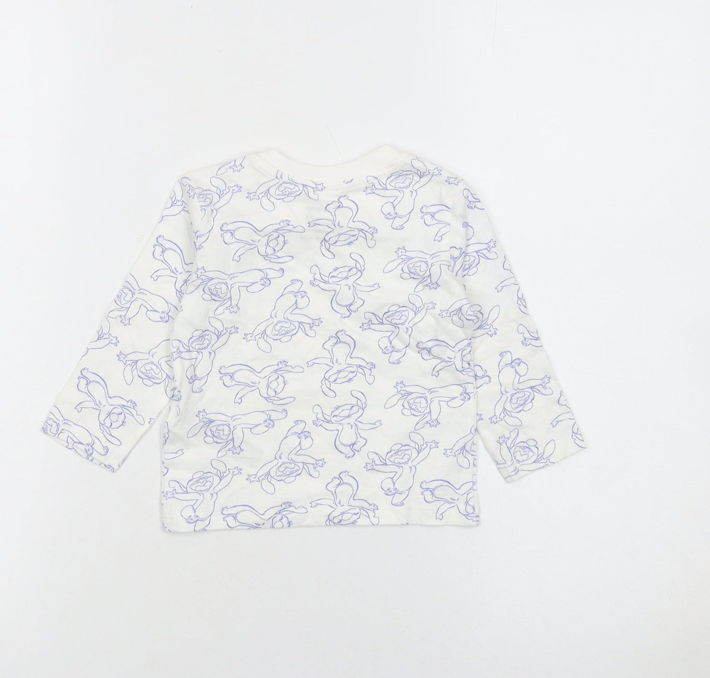 Primark Disney Bambi White Baby Long Sleeve Cotton T-Shirt 6-9 Months