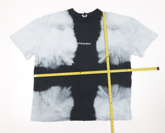boohooMAN Men's Multicoloured Tie-Dye Crew Neck Cotton T-Shirt M