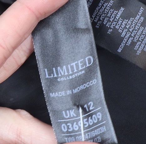 Marks and Spencer Women’s Black Faux Fur Collar Wool Blend Coat UK 12