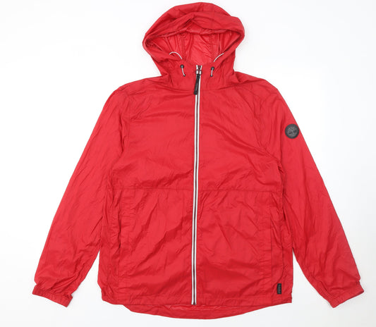Womens UK Size M Regular Timberland Red Nylon Jacket