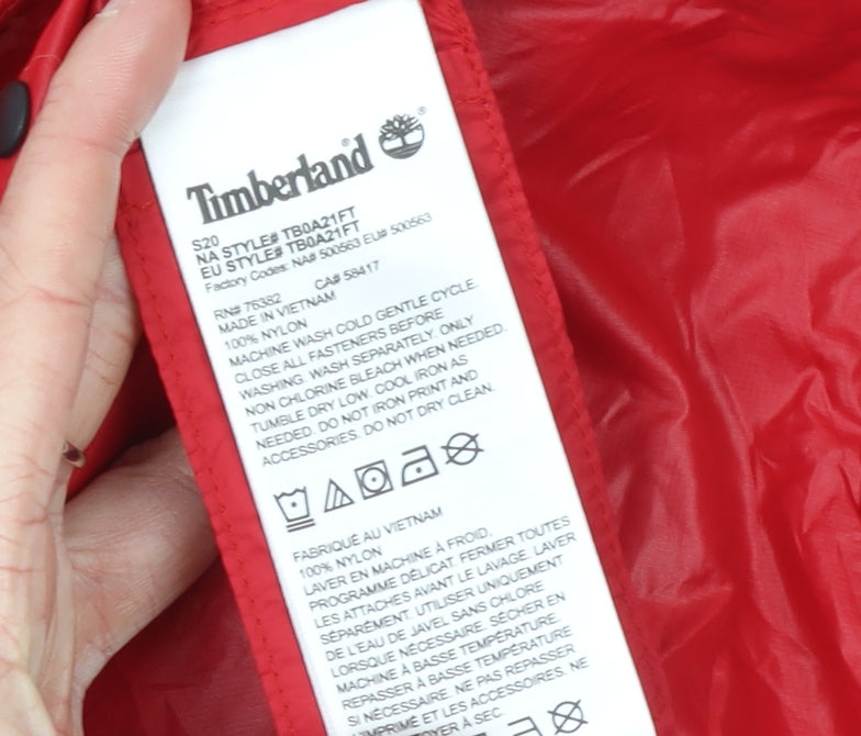 Womens UK Size M Regular Timberland Red Nylon Jacket
