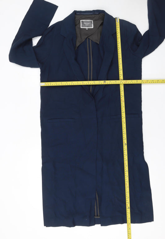 Next Women's Navy Blue Regular Fit Long Blazer Coat Size 10
