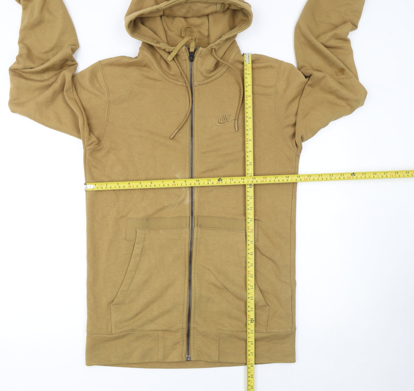 Mens UK S Regular Nike Brown Full Zip Hoodie