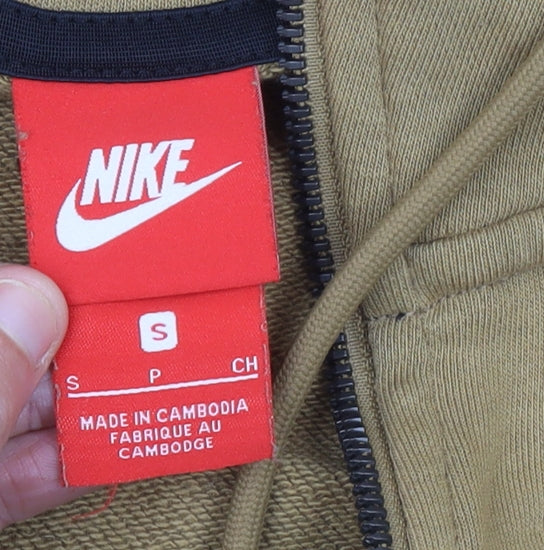 Mens UK S Regular Nike Brown Full Zip Hoodie