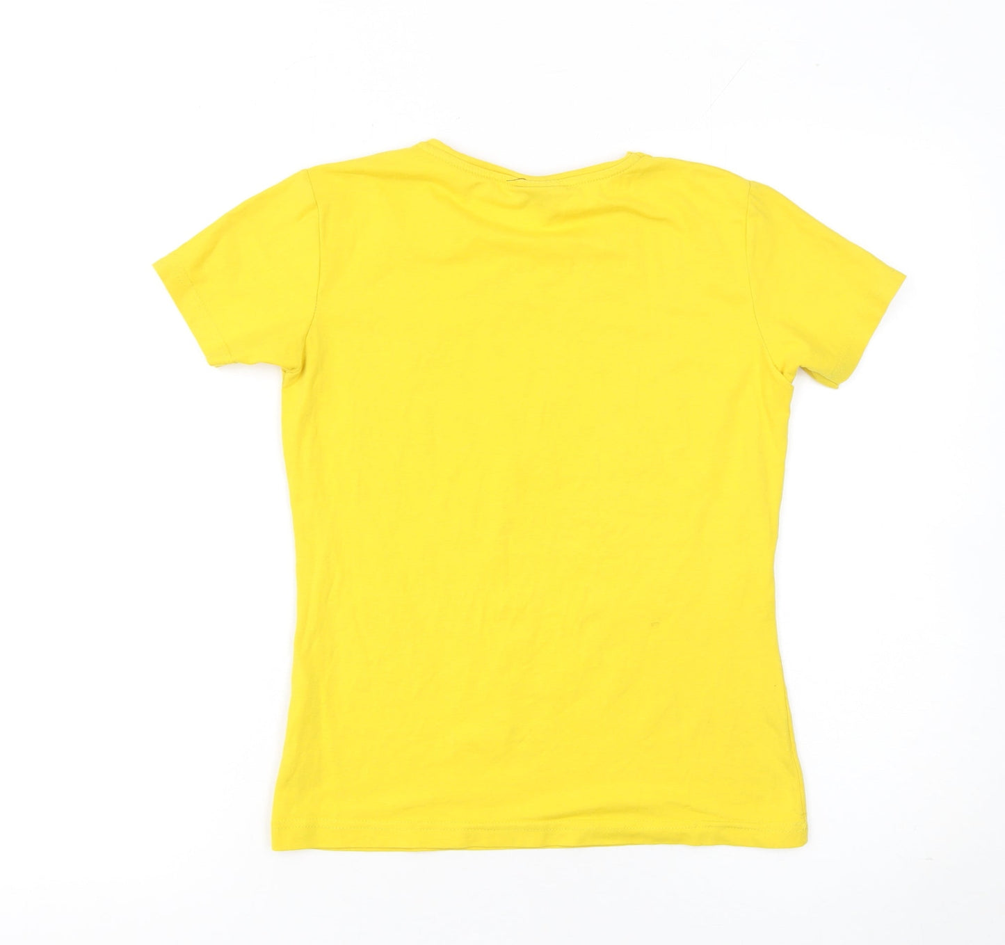 Womens UK Size S Tommy Hilfiger Yellow 100% Cotton T-Shirt