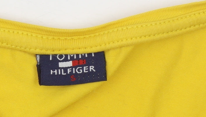 Womens UK Size S Tommy Hilfiger Yellow 100% Cotton T-Shirt