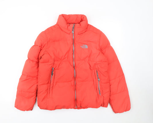 Womens UK Size M Regular The North Face Red Nylon Blend Jacket