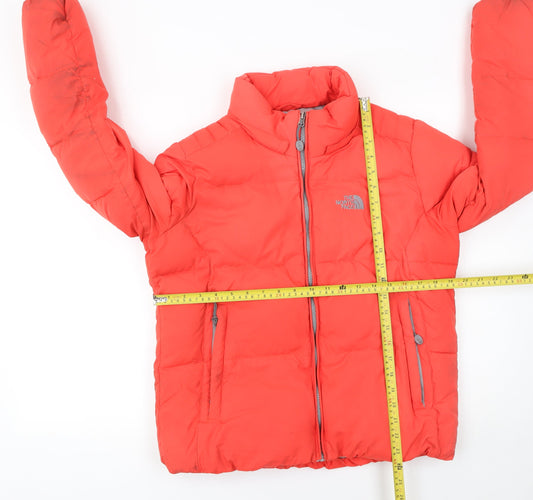 Womens UK Size M Regular The North Face Red Nylon Blend Jacket