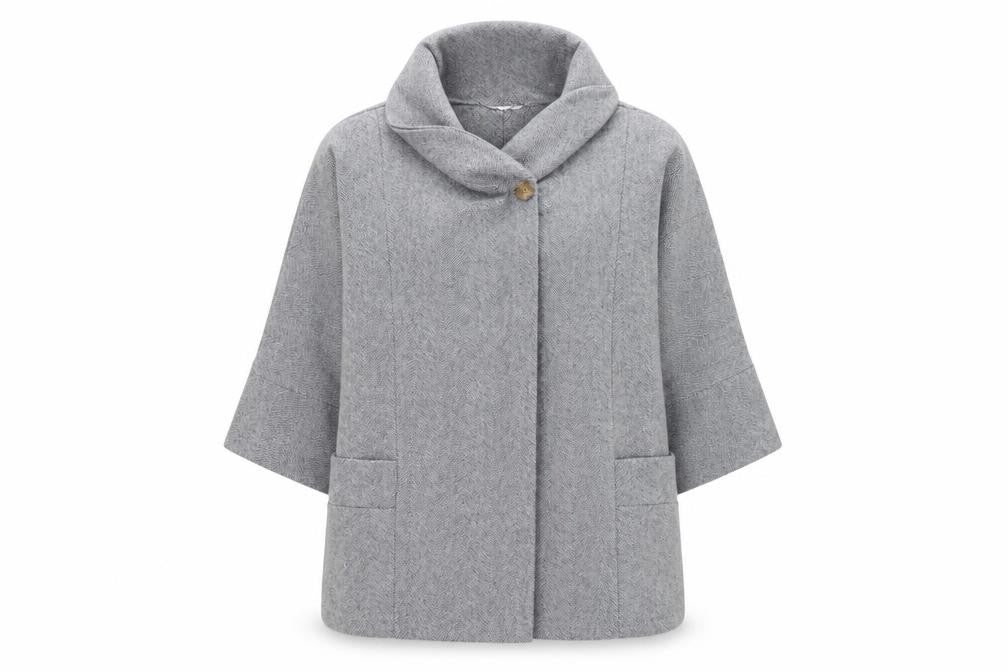 Apricot Women’s Grey Herringbone Mid-Length Coat XS