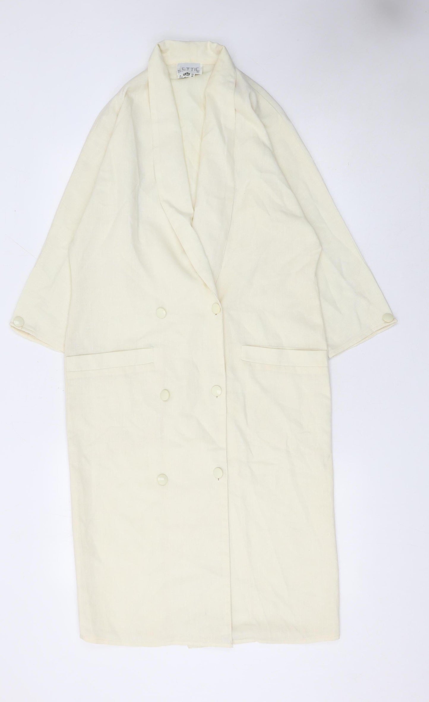Lettie Women Ivory Double-Breasted Shawl Collar Blazer Size 10