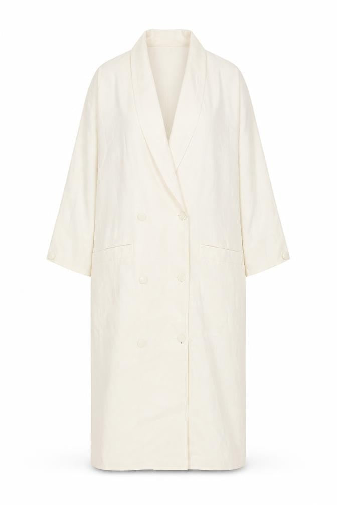 Lettie Women Ivory Double-Breasted Shawl Collar Blazer Size 10