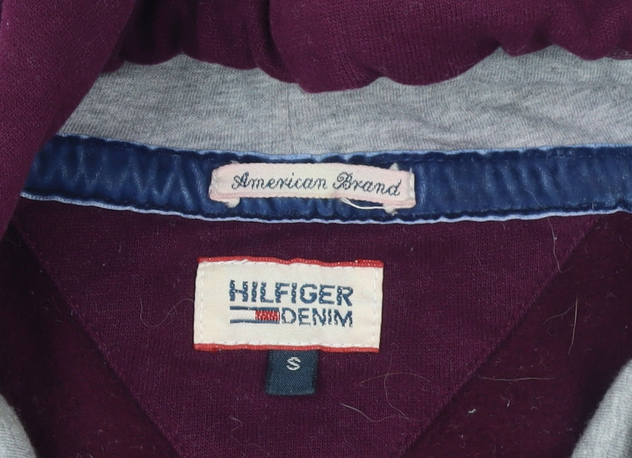Hilfiger Denim Women's Purple Heart Print Pullover Hoodie Size S