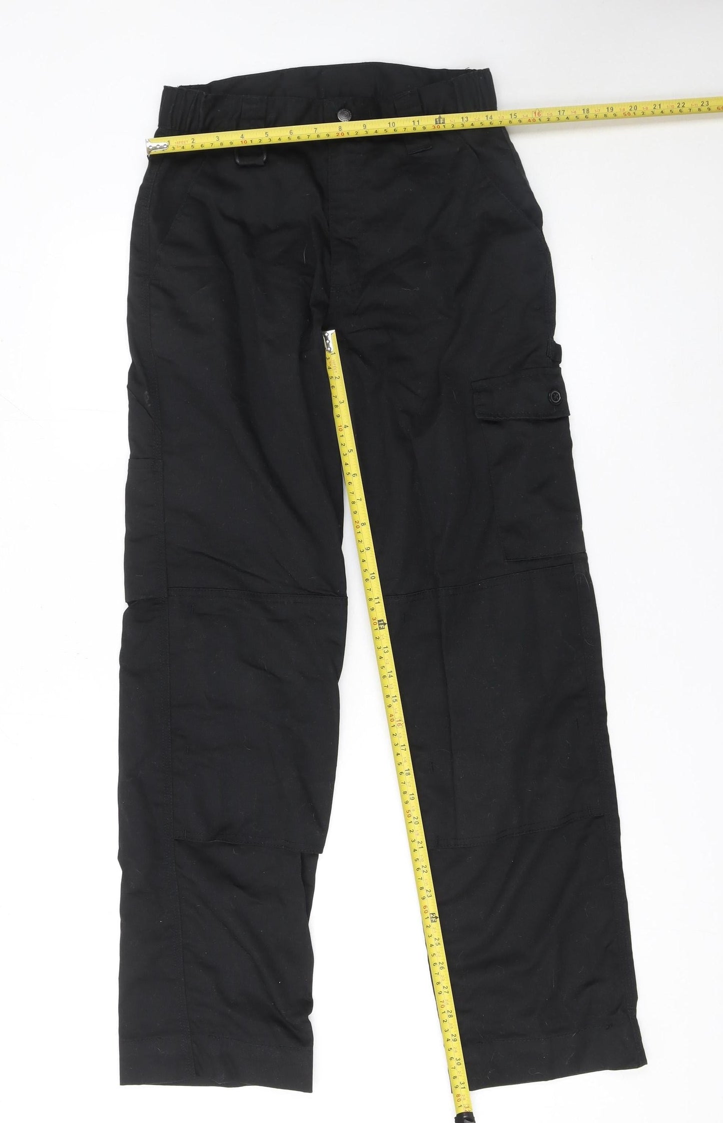 Portwest Men's Black Cargo Workwear Trousers 28W 31L Polyester Cotton