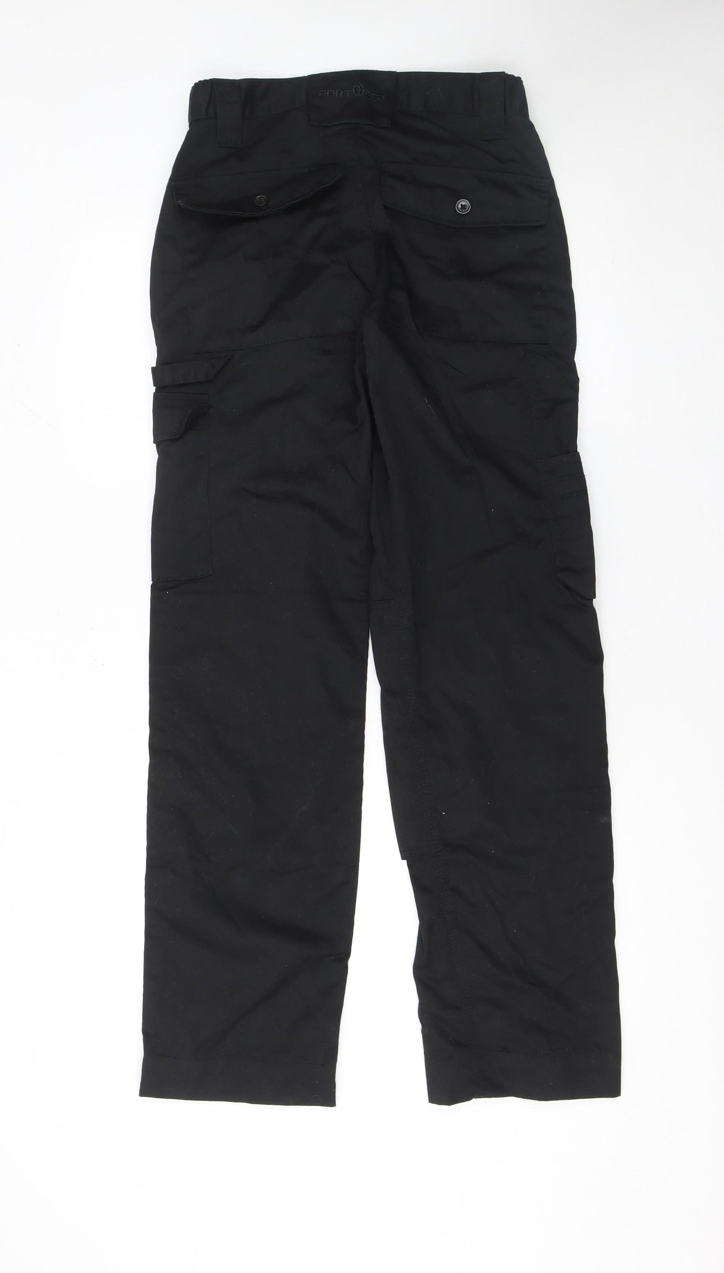 Portwest Men's Black Cargo Workwear Trousers 28W 31L Polyester Cotton