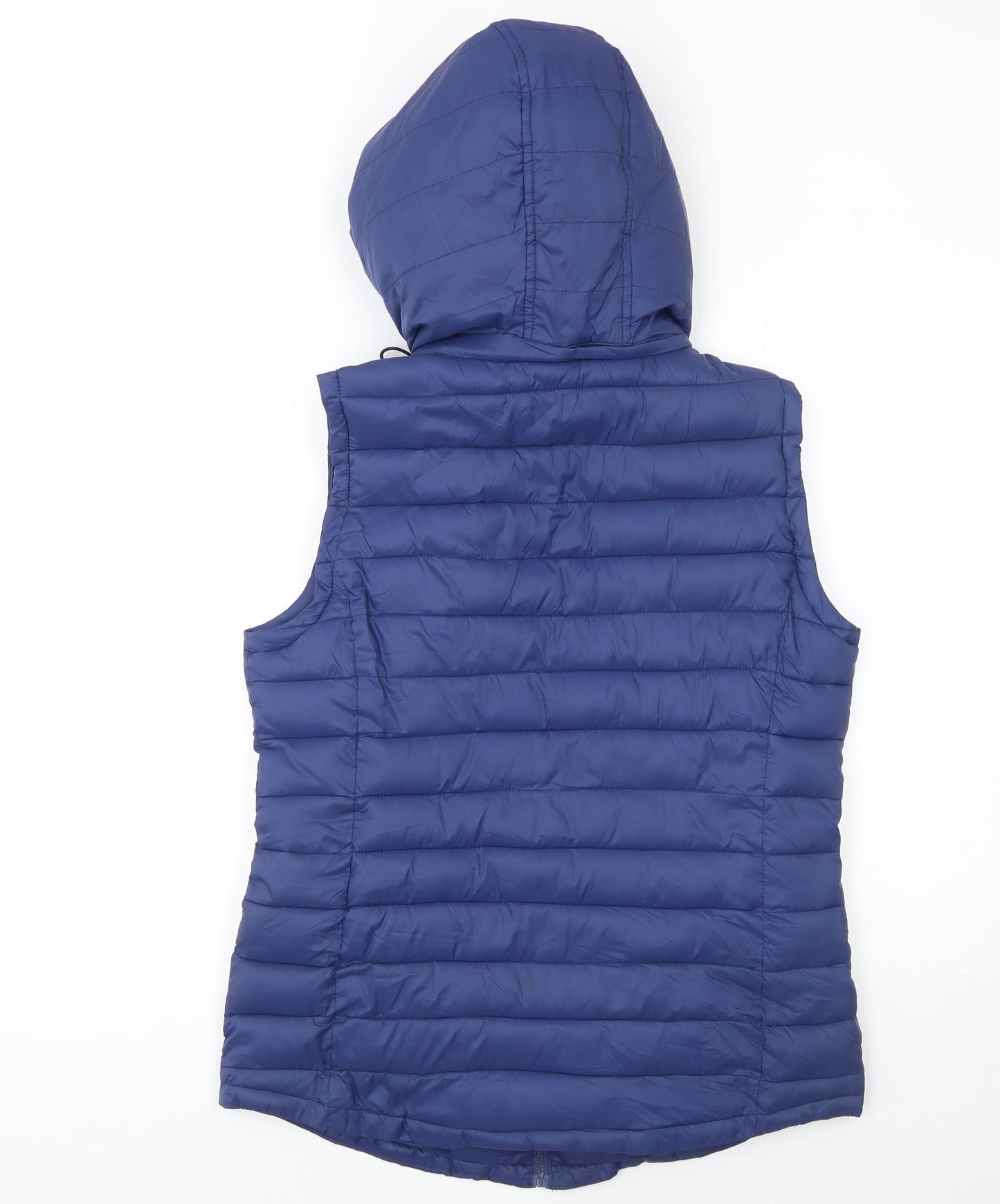 Yest Women's Blue Hooded Puffer Gilet Size 10 Casual Waistcoat