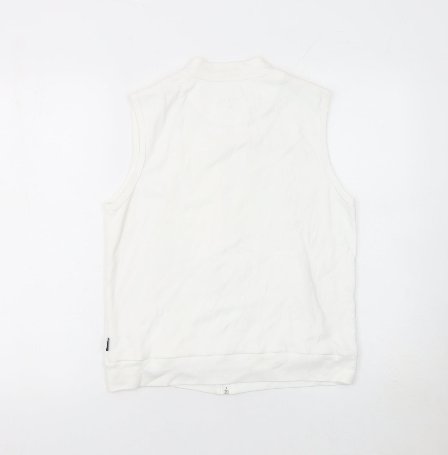 Maine New England Womens Ivory Vest Full Zip Hoodie Size 12 Cotton