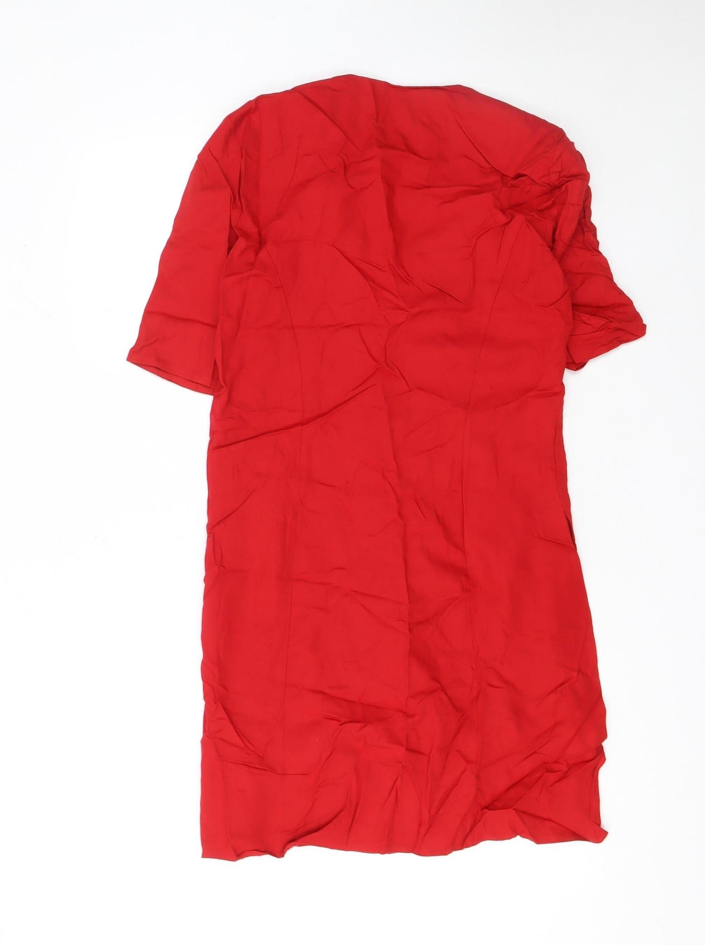 I.Q. Women’s Red Short Sleeve Button Front Suit Top Size 10
