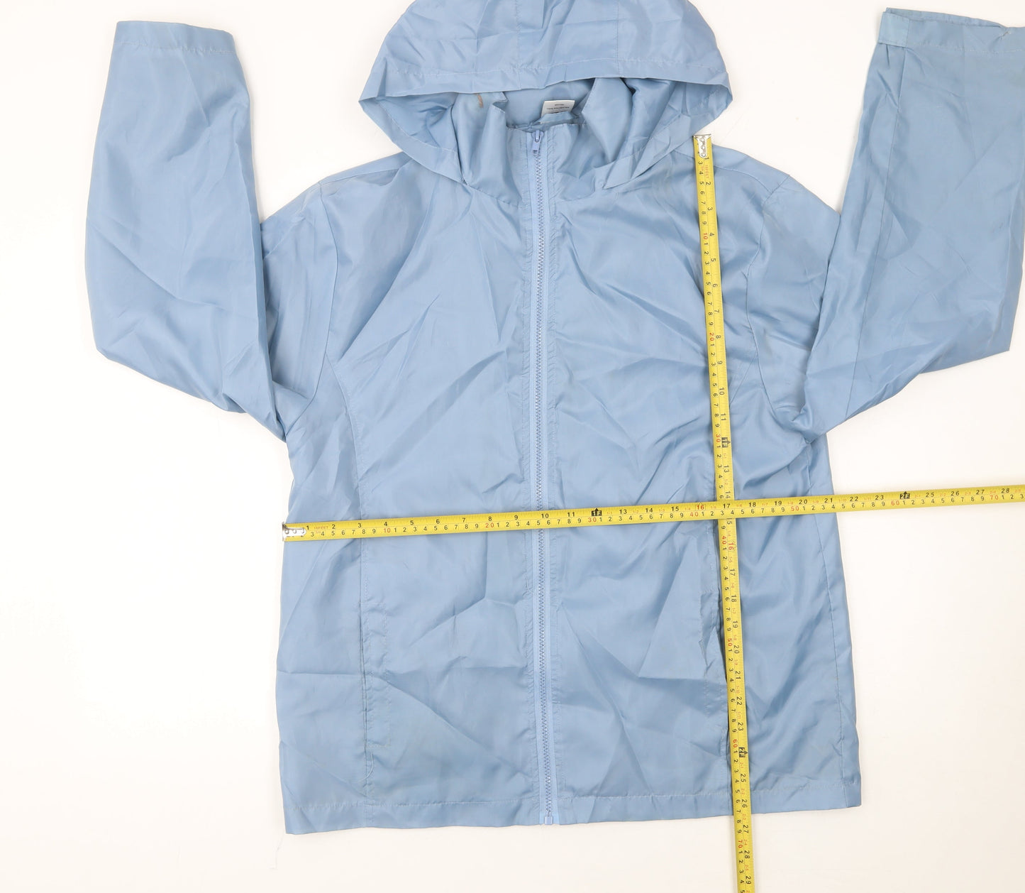Neuville Women's Blue Hooded Lightweight Rain Coat Jacket UK 10