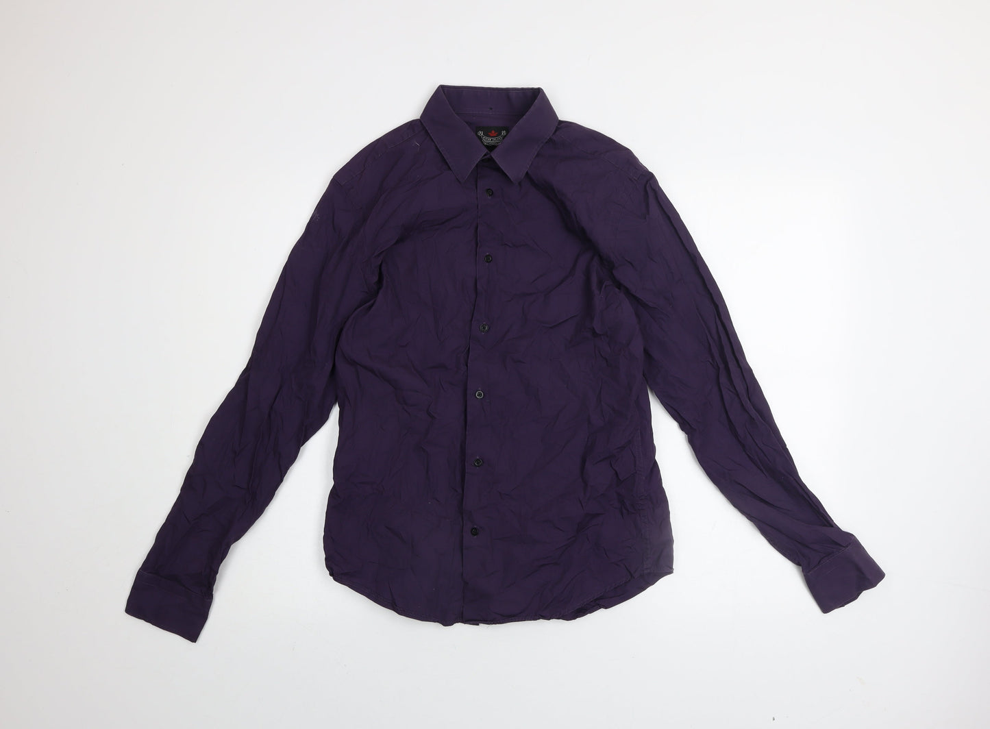River Island Men's Purple Cotton Long Sleeve Button-Up Shirt Size S