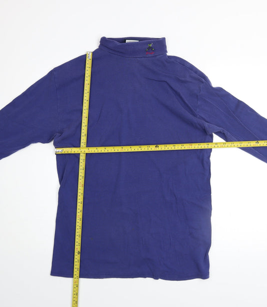 Pringle Men’s Blue Cotton High Neck Sweatshirt XL Vintage Style