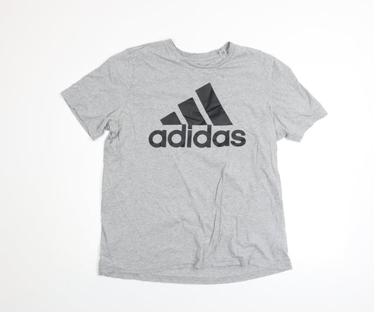 Mens UK Size L adidas Grey  Cotton T-Shirt