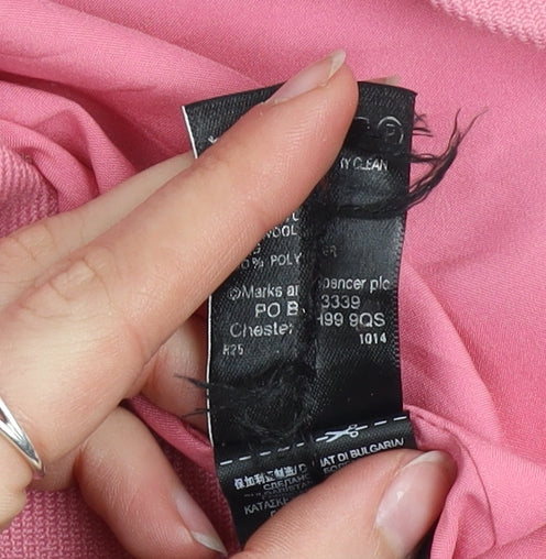 Marks and Spencer Women Pink Long Zip Coat Size 10 Classic Style