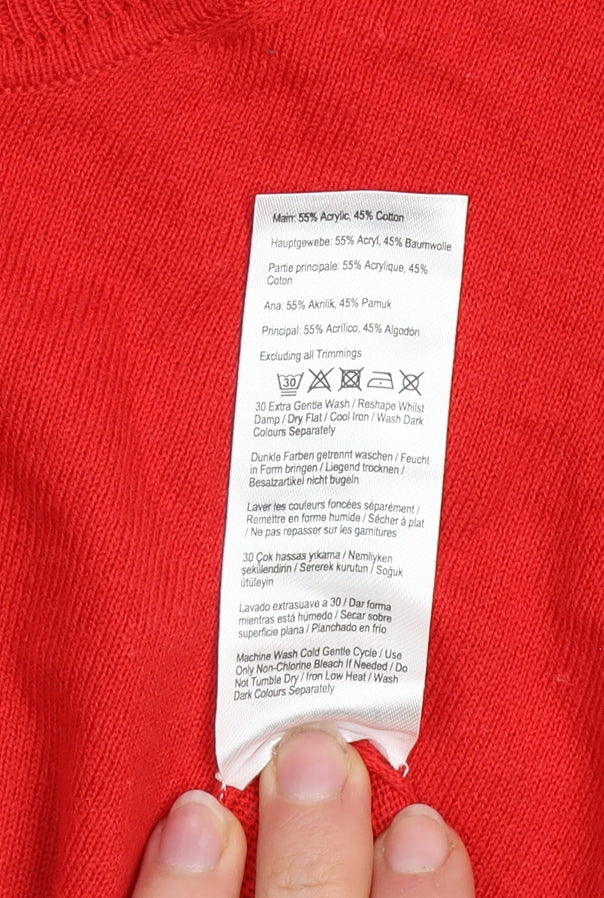 Womens UK 2XS Regular Joules Red Pullover Tight-Knit