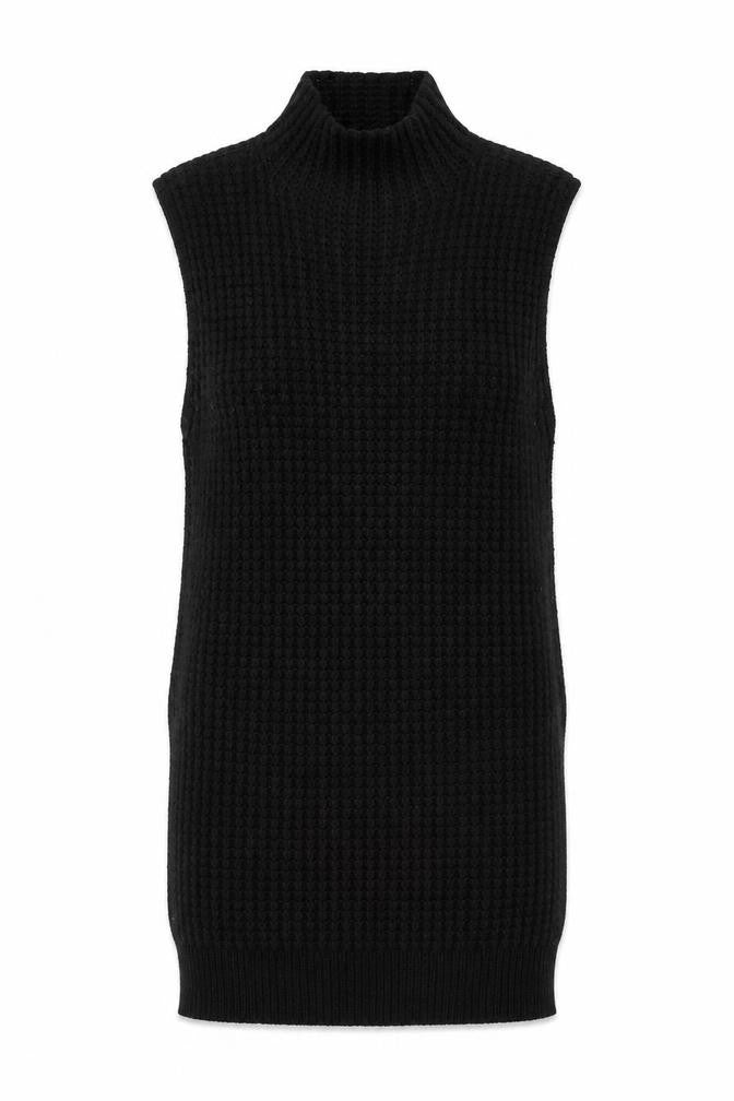 Vero Moda Women’s Black Sleeveless Mock Neck Knit Jumper Size S
