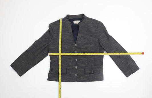 CC Women's Grey Tweed Blazer Size 14 Classic Lined Jacket