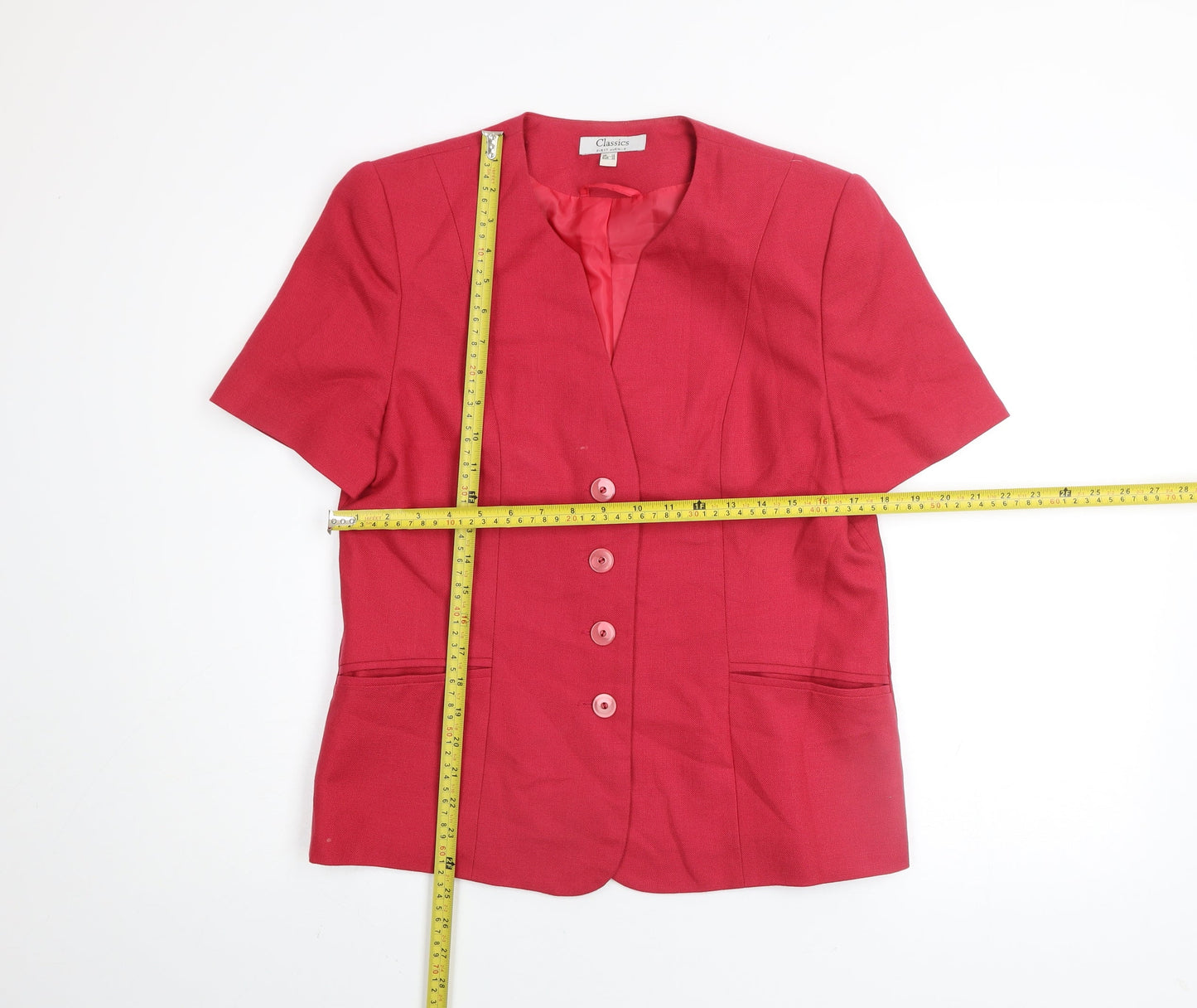 Classics First Avenue Womens Red Short Sleeve Blazer UK 12