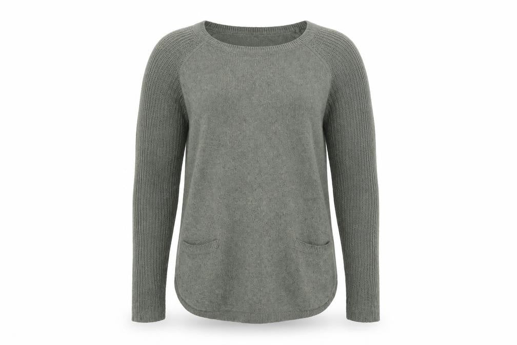 Gap Women's Green Crew Neck Long Sleeve Cotton Knit Jumper Size M