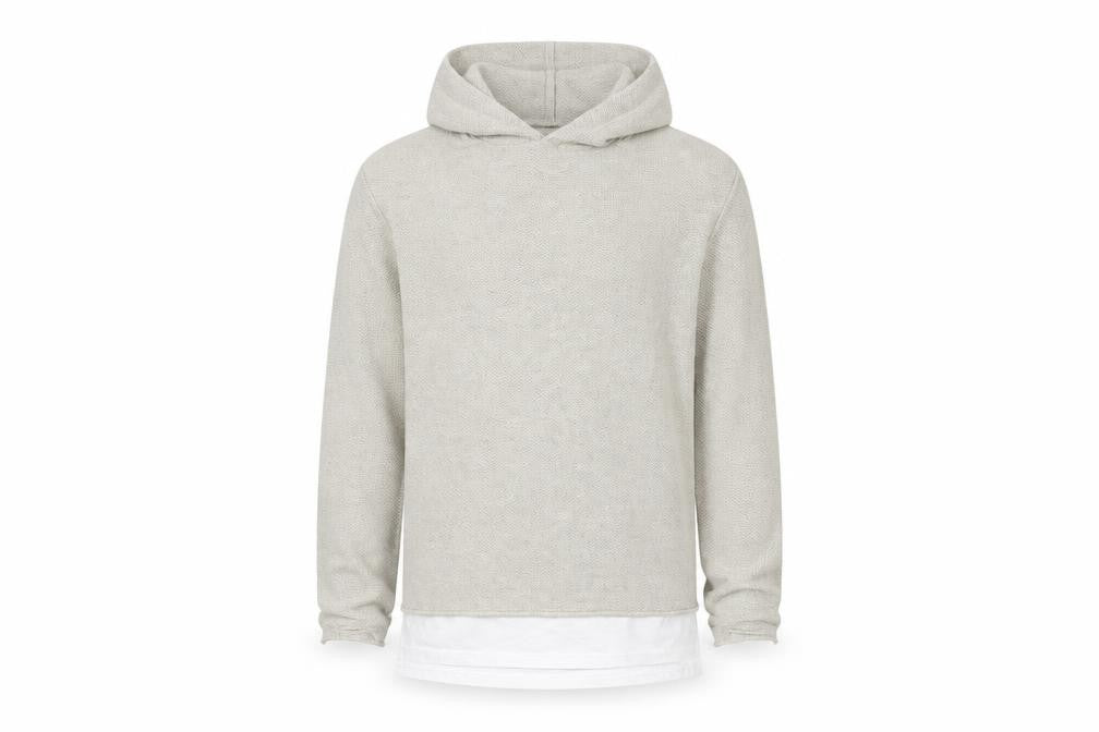 River Island Men Beige Knit Pullover Hoodie Size S Regular Fit