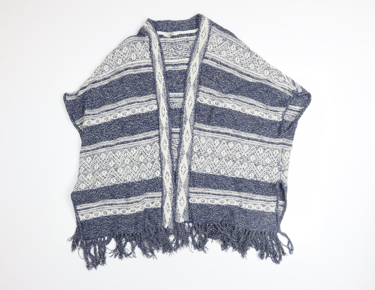 Womens UK M Relaxed FatFace Blue Cape Open-Knit