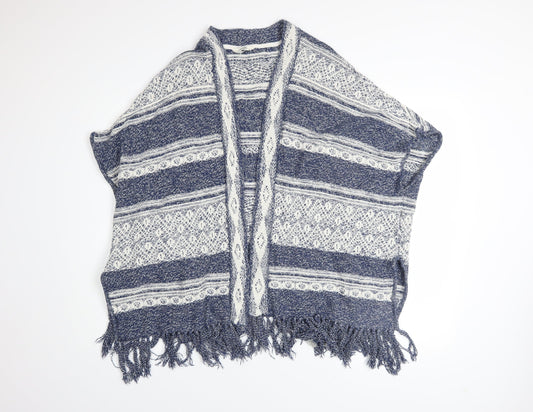 Womens UK M Relaxed FatFace Blue Cape Open-Knit
