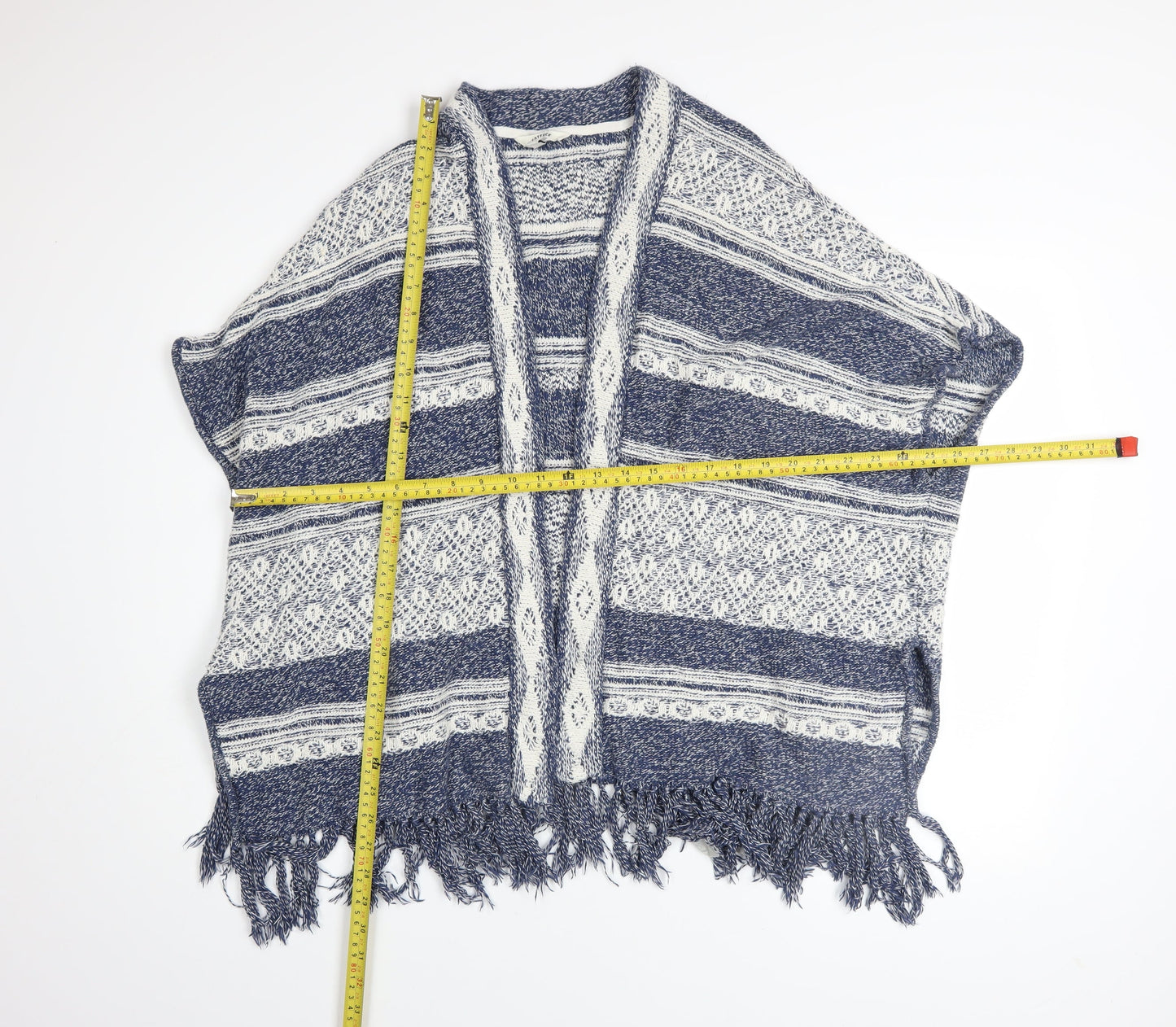 Womens UK M Relaxed FatFace Blue Cape Open-Knit
