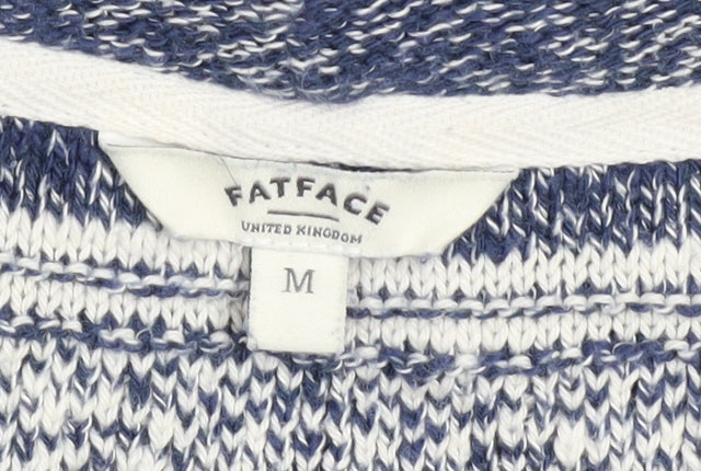 Womens UK M Relaxed FatFace Blue Cape Open-Knit