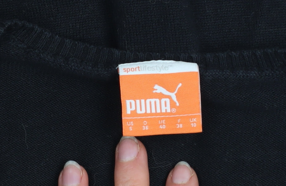 Womens UK 10 Regular PUMA Black Pullover Tight-Knit