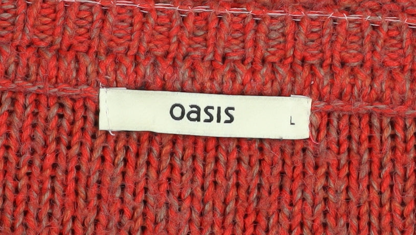Oasis Women’s Red Cable-Knit Pullover Jumper Size L